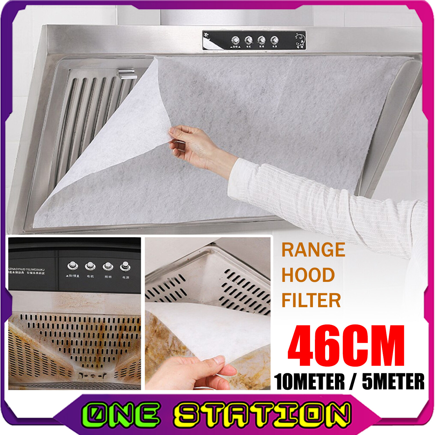 1 ROLL RANGE HOOD OIL FILTER PAPER 5M / 10M KITCHEN OIL FILTER