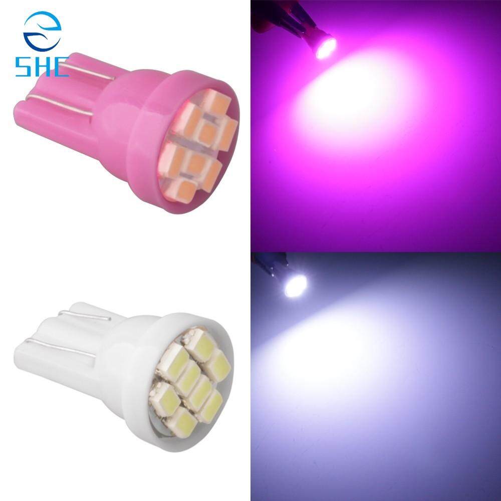 SHC 10 Pcs T10 8 SMD 8 LED 8SMD 2835 Mobil LED 194 158 168 192 W5W 3020smd Sangat Cerah Auto Lampu Mobil LED wedge (Biru)