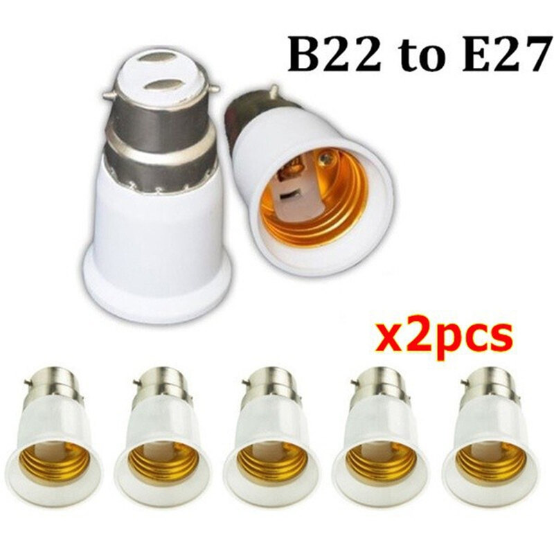 2pcs B22 To E27 Fireproof Material Lamp Holder Converter Socket Light Bulb Base Type Adapter Led Lamp Adapter Holder Lamp Base