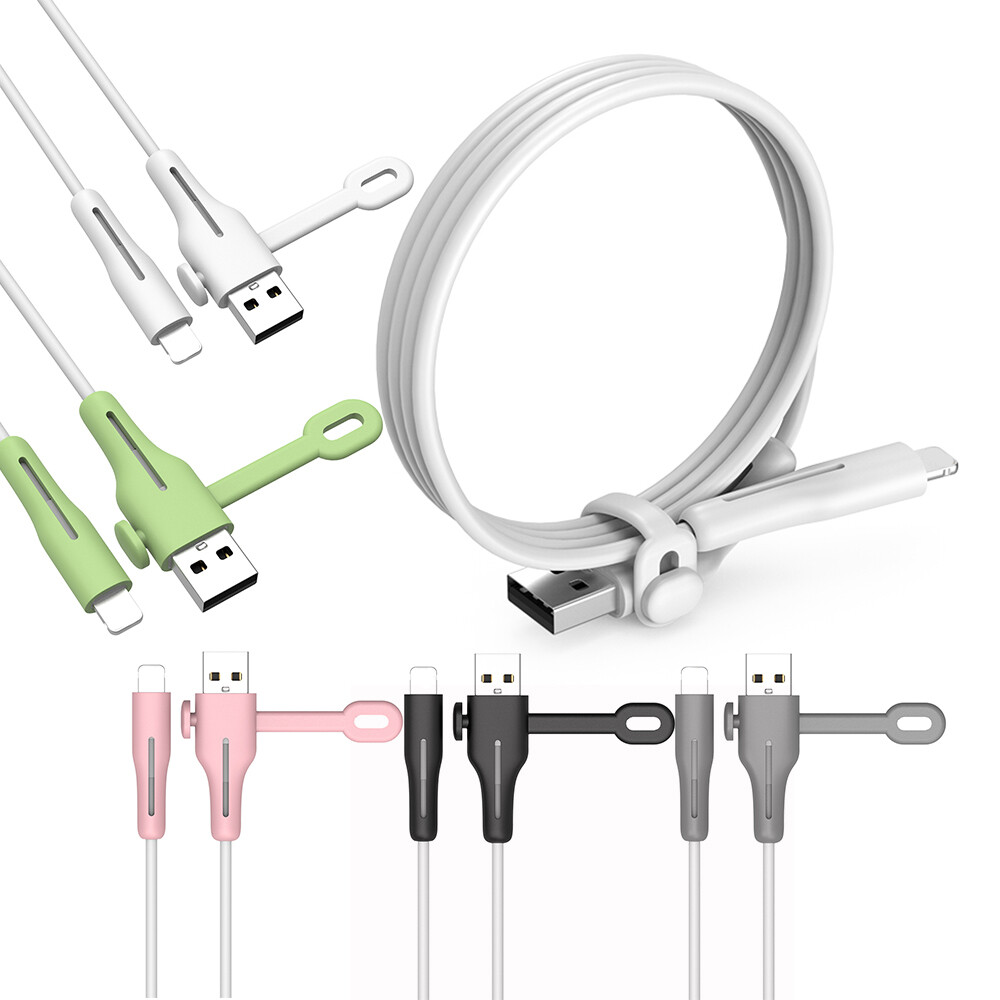 Soft Silicone Spiral Cable Protector iPhone iPad Macbook Lightning Type C Case Winder for Universal USB Charger Holder Accessories [cchoice]