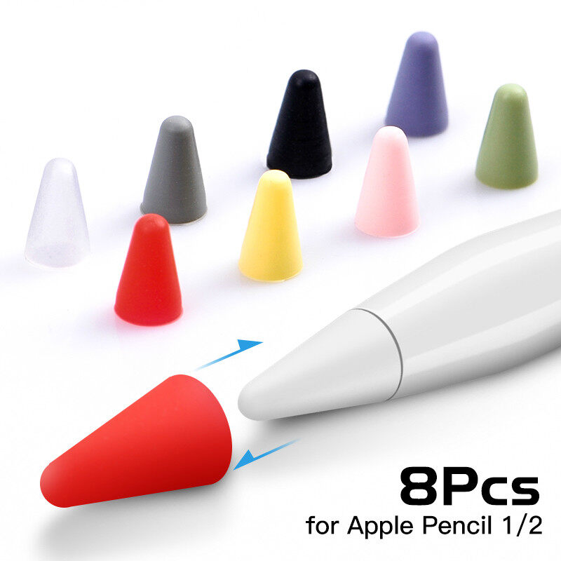 HOT 8pcs Silicone Replacement Pencil Tip Case Nib Protective Cover Skin for Apple Pencil 1st 2nd Touchscreen Stylus Pen Case