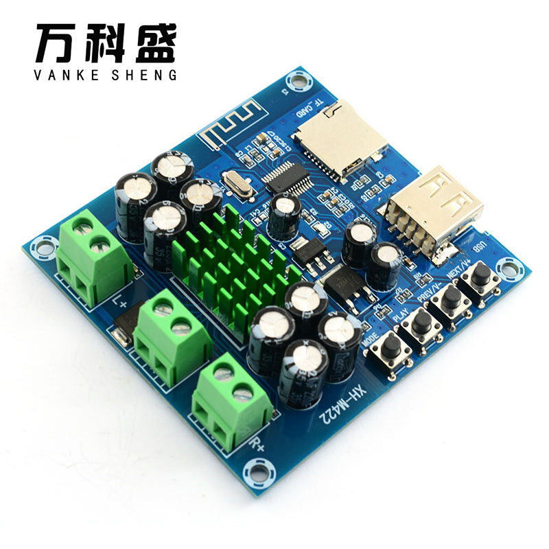 Dc 12-24v xh-m422 with u disk tf card player tpa3116d2 50w+50w bluetooth 4.0 audio power amplifier board