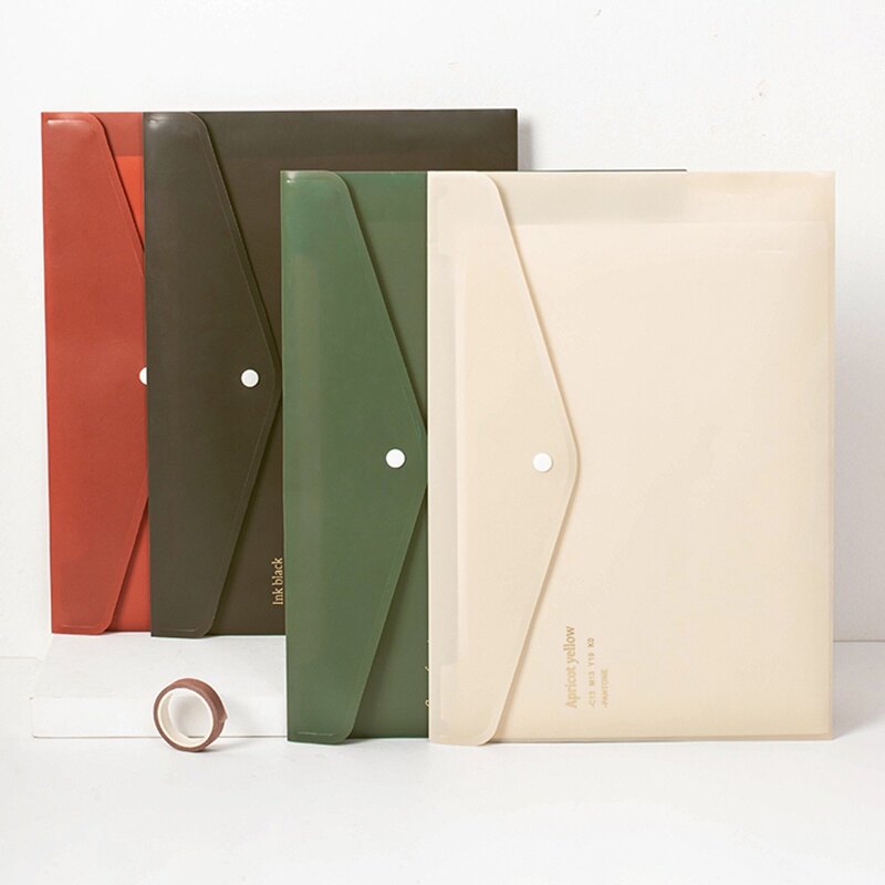【Free Shipping】Envelope Folder Storage Bag Retro A4 Large Capacity Paper Clip Document Storage