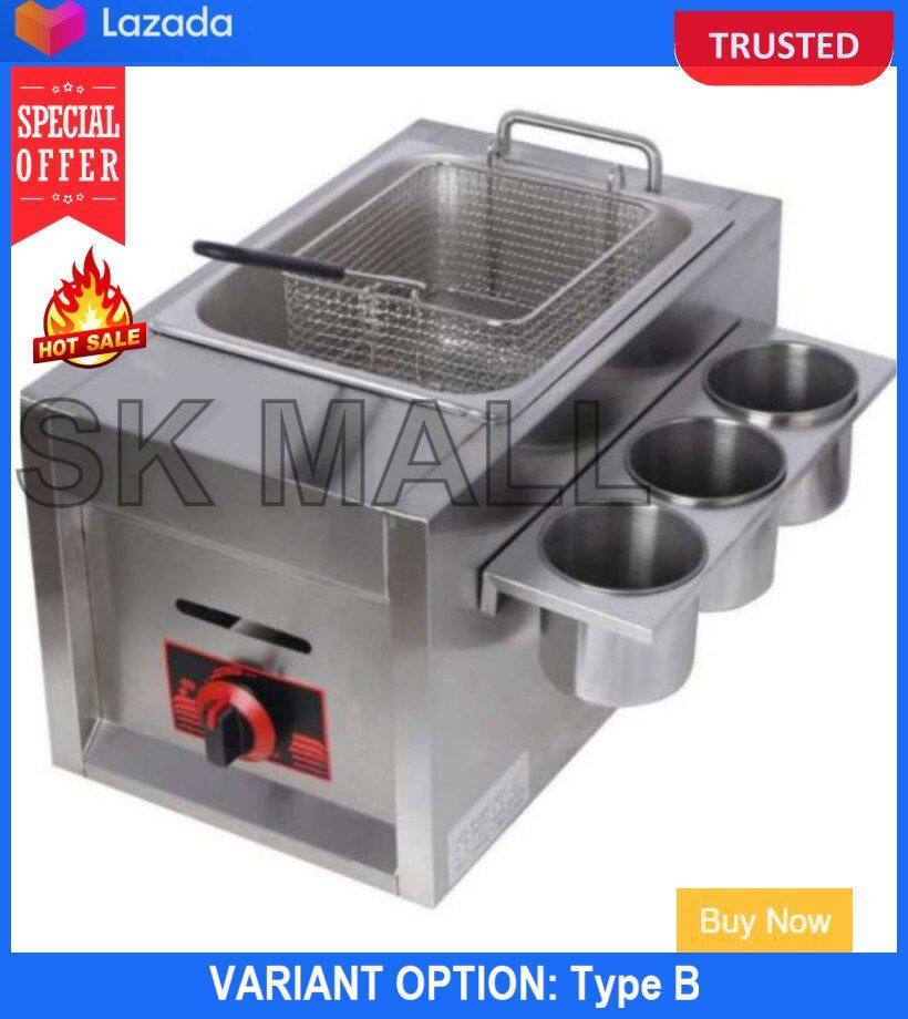 Kt 6l Commercial Gas Deep Fryer Dapur Goreng Gas Frying Stove Kentang