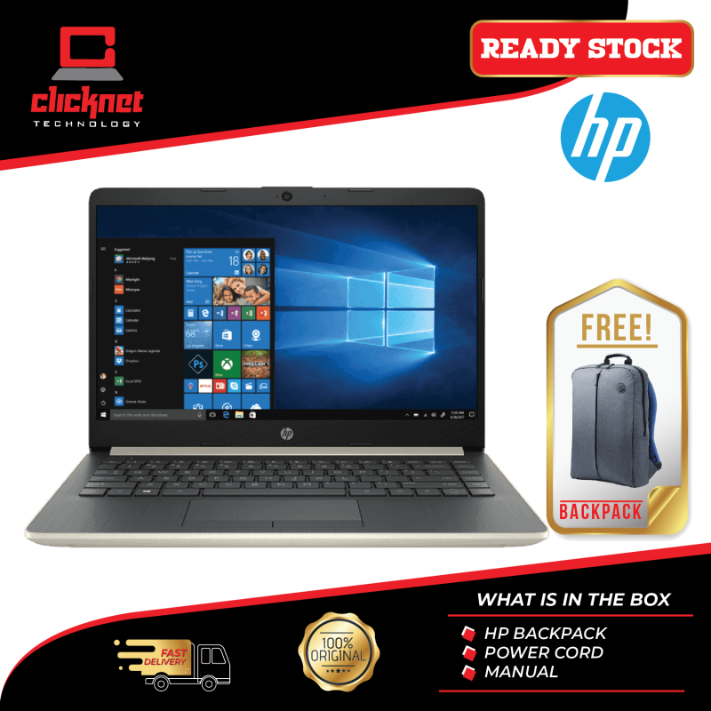 HP Laptop 14s-Dk0000AU 14 Pale Gold (A6-9225, 4GB, 500GB, W10, Integrated) Malaysia