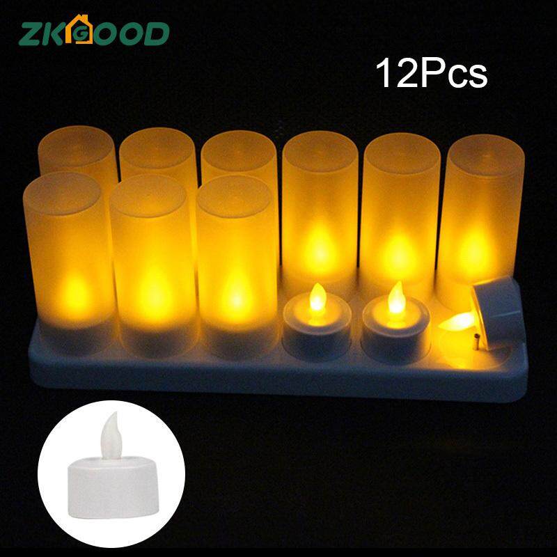 Zkgood 12 ĐÈN LED Sạc Flameless Nến Lâu dài cho Nhà Hàng Nhà Trang Trí Tiệc