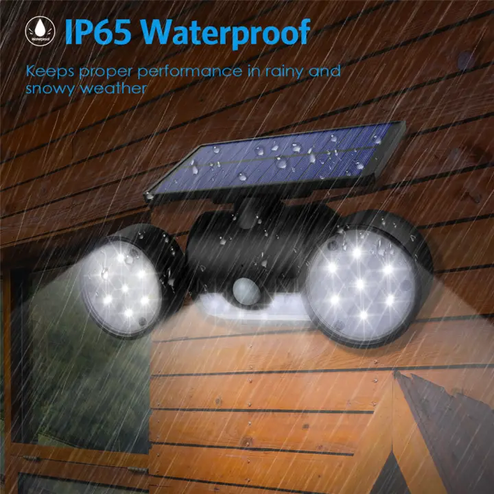 Amir Solar Sensor Light Outdoor Dual Head Spotlight 30 Led