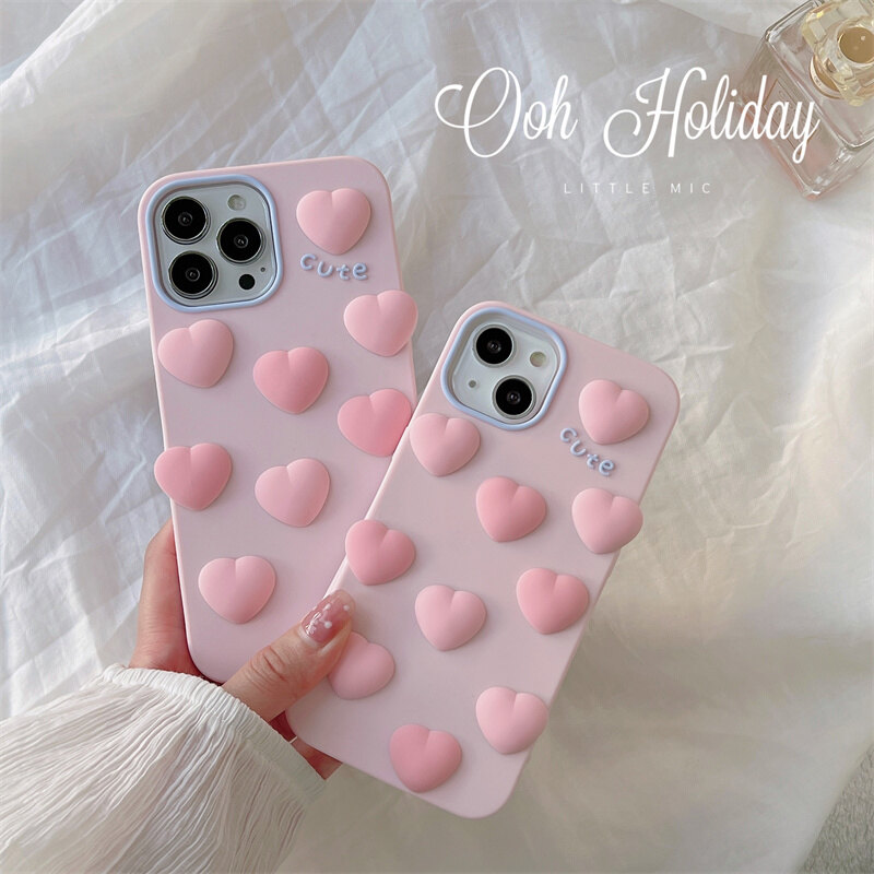Creative 3D Love Soft Silicone phone case for iPhone 11 12 13 Pro Max case for iPhone Xr Xs Max 7 8 Plus drop cover couple mobile phone case