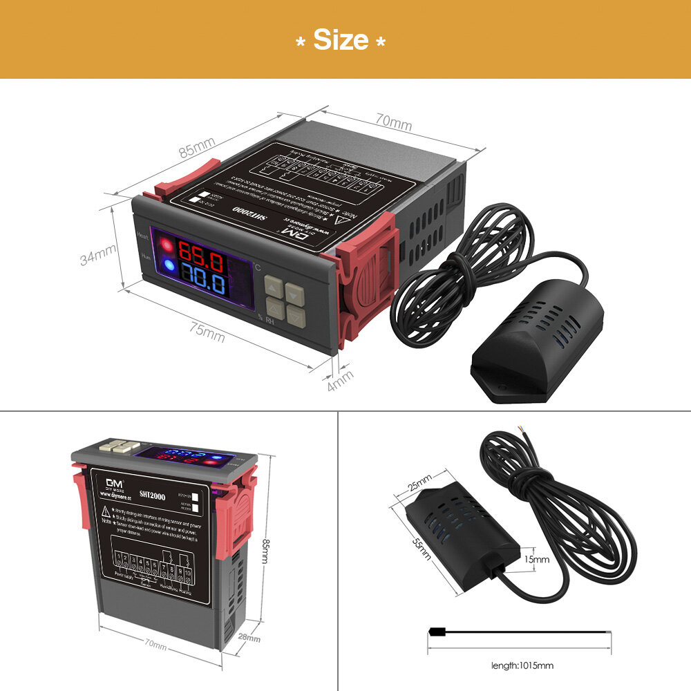 SHT2000 AC110~230V 10A Temperature Humidity Hygrometer Thermostat Control Sensor