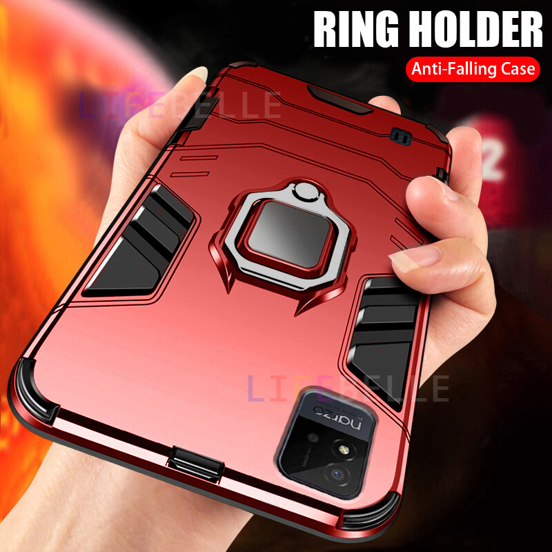 LIFEBELLE Ốp Cho Realme Narzo 50i Ốp Điện Thoại Áo Giáp Chống Sốc Ốp Lưng Cứng Cao Su Silicon TPU Mềm Đa Chất Liệu Ốp Bảo Vệ Toàn Bộ Giá Đỡ Nam Châm Cho Xe Hơi Giá Đỡ Nhẫn