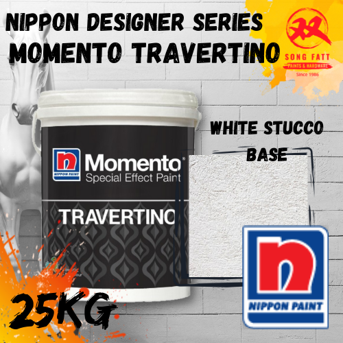 Nippon Paint Momento Travertino (White base) 25kg (Song Fatt) Stucco