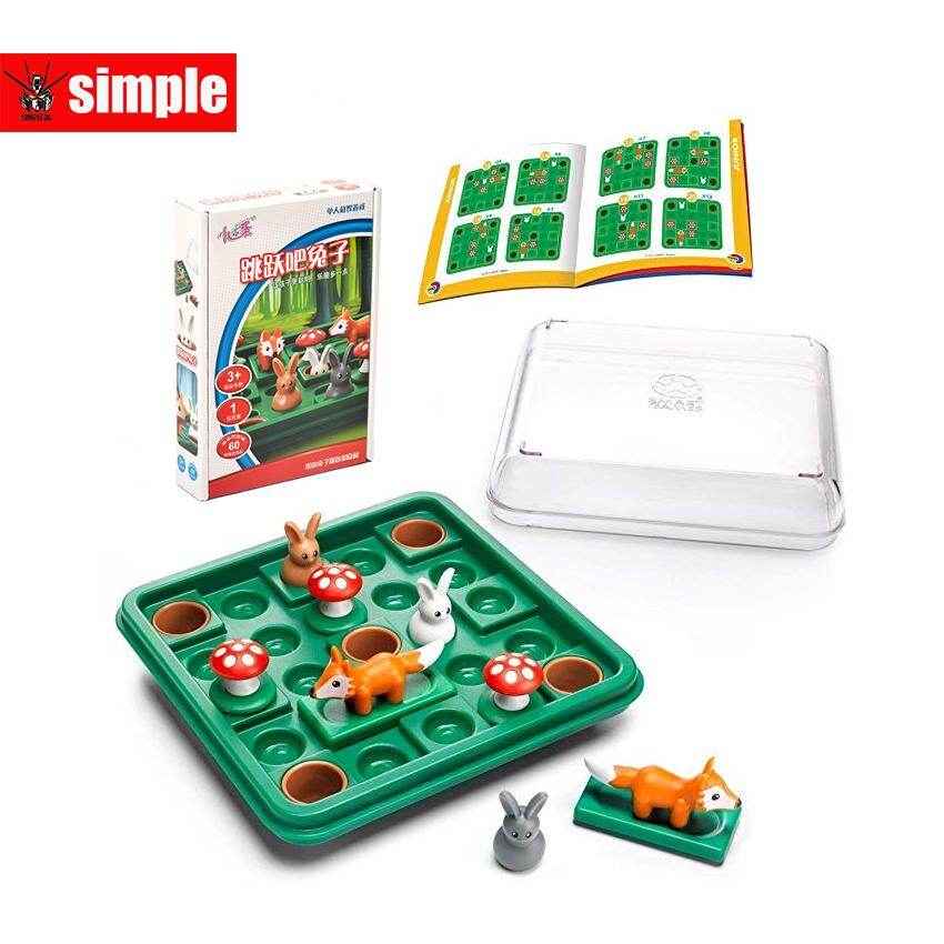Smart game Jumping Rabbit Board Games Run Rabbit 60 Challenge with Solution Family Interactive Games IQ Training Toys