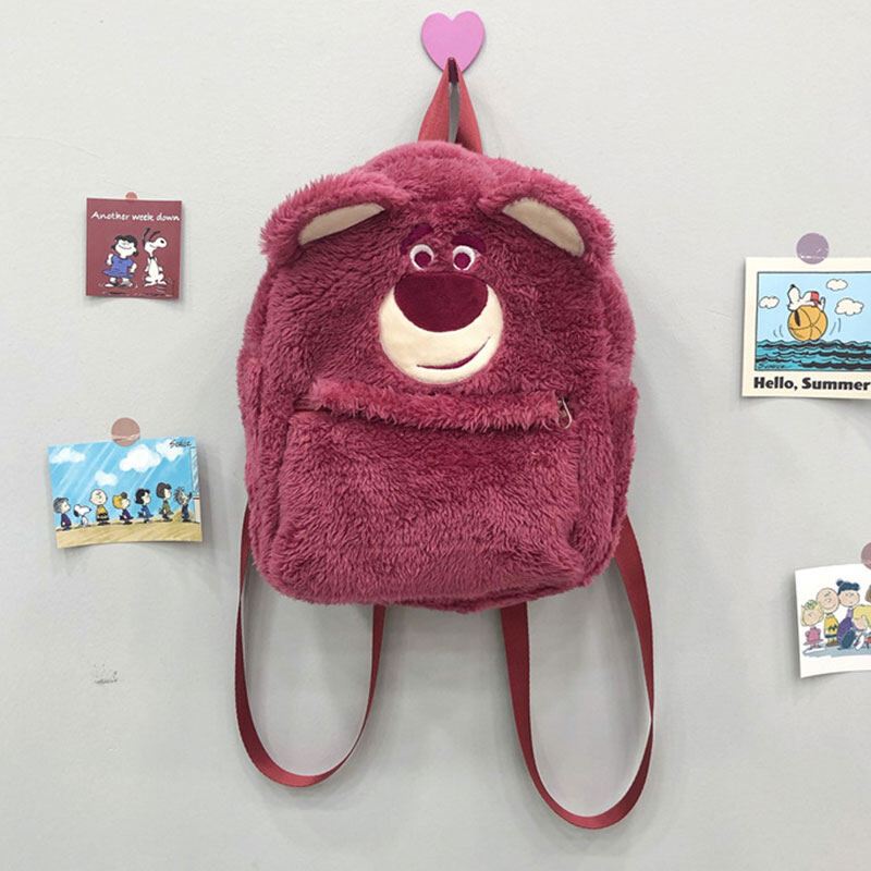 Bei Bao Bao KIds Girl heart cute strawberry bear plush shoulder bag gentle shoulder bag