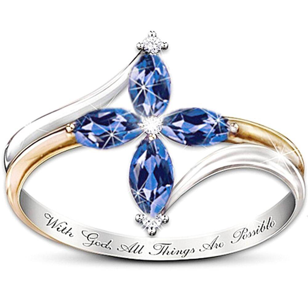 Gravitational wave Marquise Cut Rhinestone Inlaid Dual Color Necklace Ring Earrings Bridal Jewelry