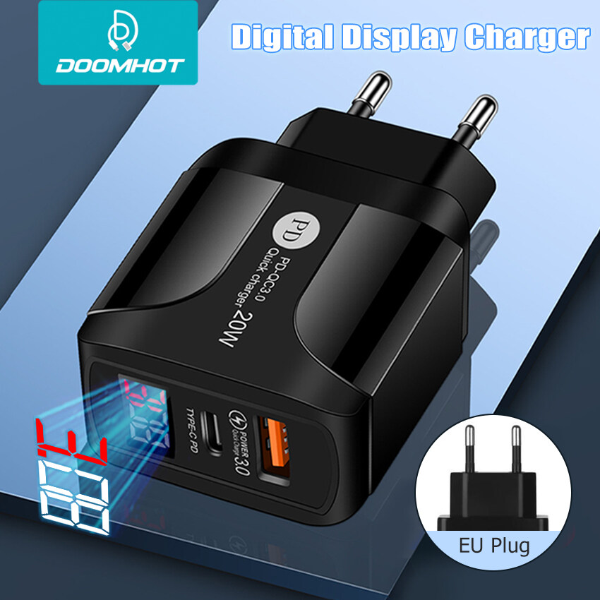 DoomHot Củ Sạc Nhanh Bộ Sạc Sạc Điện Thoại Màn Hình Hiển Thị Kỹ Thuật Số
