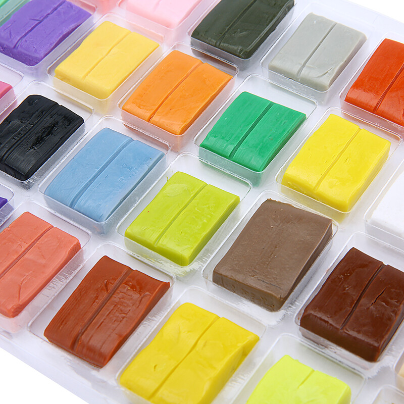 BOKALI 32 Mixed Color Set Oven Bake Polymer Soft Clay Modelling Moulding DIY Toys Tool