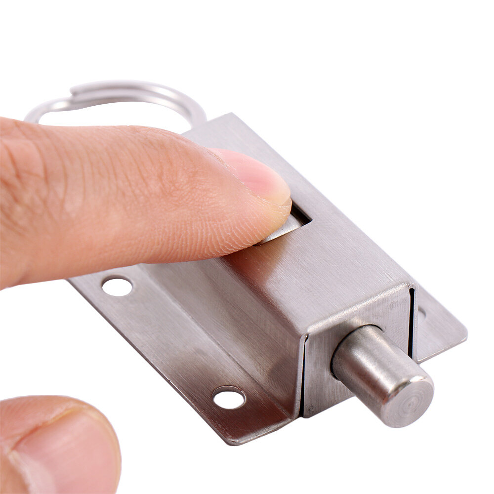 Durable with Button Spring Door Slide Lock Door Bolts Lock Barrel Bolt Door Hardware