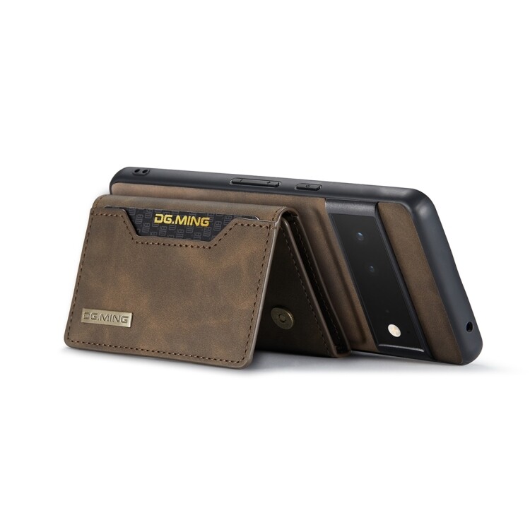 【xPhone Store】 For Google Pixel 6 Pro DG.MING M2 Series 3-Fold Multi Card Bag Back Cover Leather Phone Case