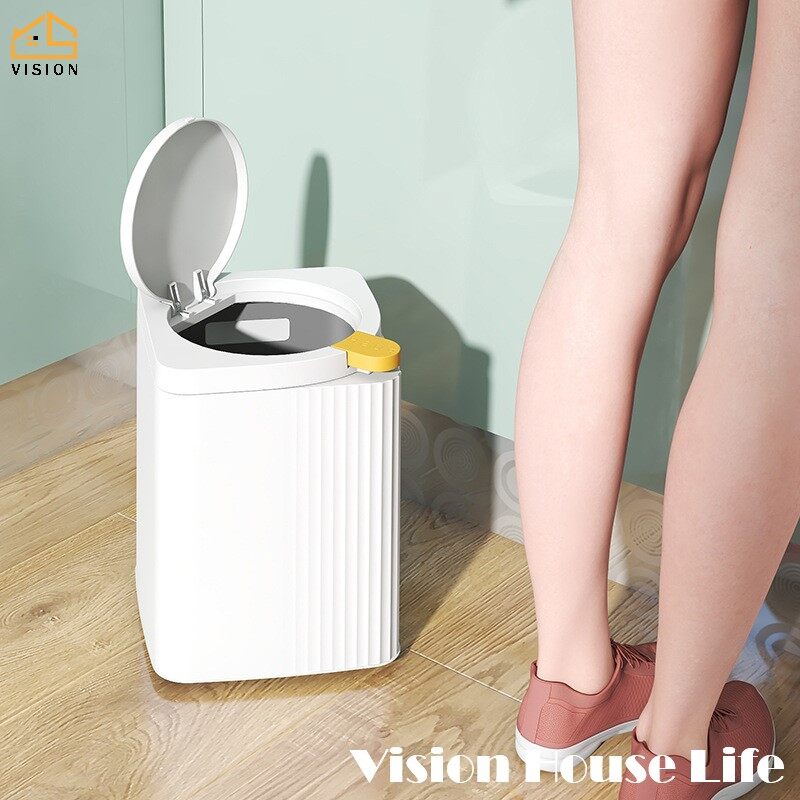 Vision Thùng Rác Ép Nhật Bản Thùng Rác Dày Hai Lớp Thùng Rác Phân Loại Gia Dụng Có Nắp Đậy Thùng Rác Để Bàn Giỏ Đựng Giấy Vệ Sinh