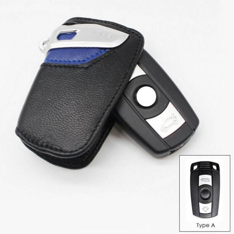 Bmw genuine leather remote car key fob shell case cover bag holder protector styling protection for bmw 1 3 5 6 7 series x1 x3 x5 x6 z4 m3 m5 e30 e34 e36 e38 e39 e46 e90 e91 e92 e60 e70 e87