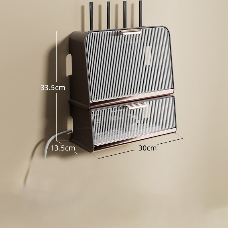 XINLANYASHE cable management box cable storage box Wall-mounted wireless storage box PVC shelf plug hanging wire storage cabinet power socket router storage box router storage power socket storage box power socket storage router storage device Power socke