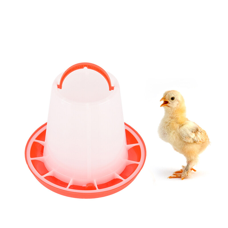 1.5kg Red Plastic Feeder Baby Chicken Chicks Hen Poultry Feeder Lid/&Handle PX