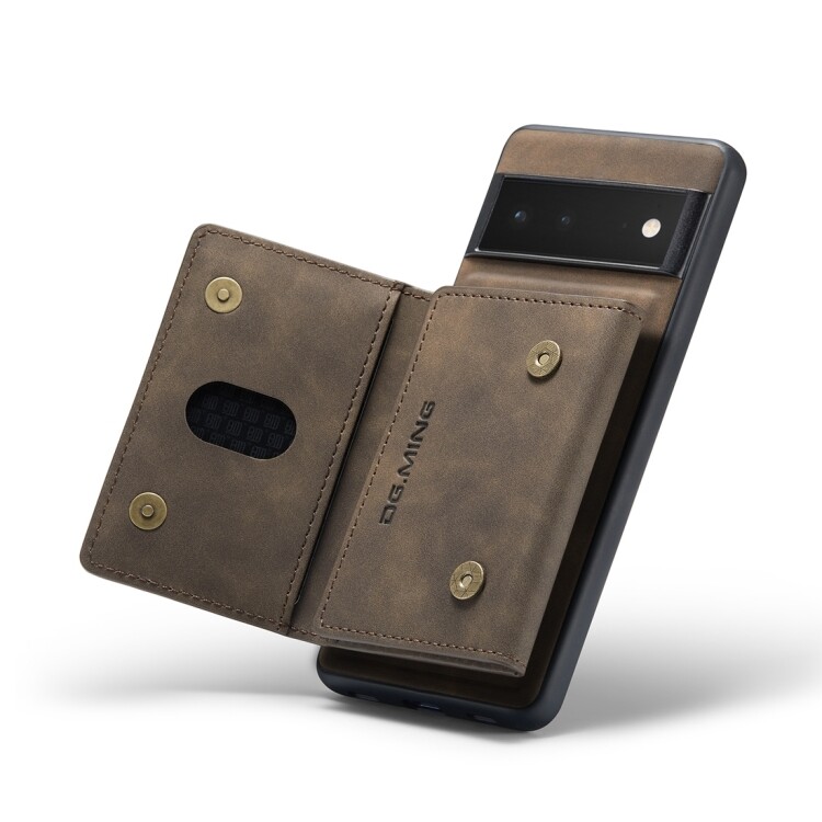 【xPhone Store】 For Google Pixel 6 Pro DG.MING M2 Series 3-Fold Multi Card Bag Back Cover Leather Phone Case