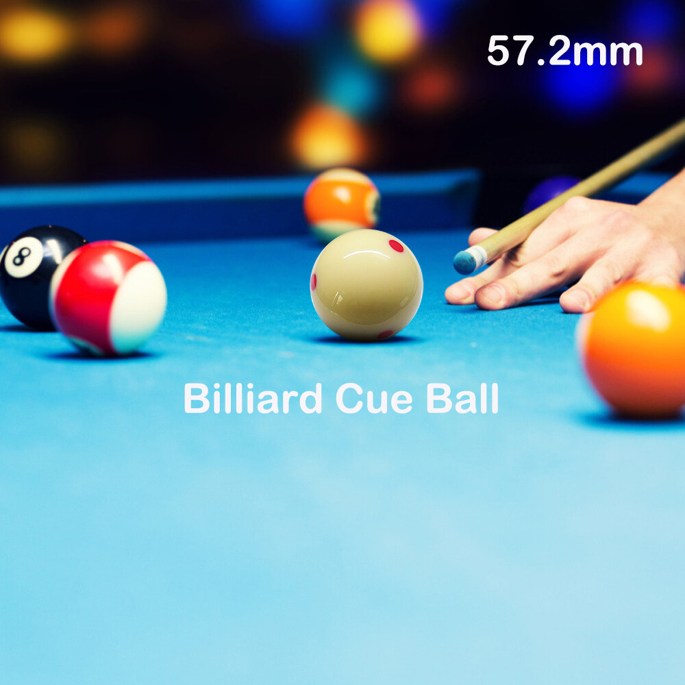 1 pcs white cue ball 57.2mm billiard ball 6 red dot pool cue training ball