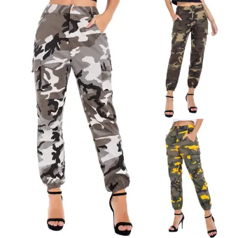 high waisted camo joggers womens