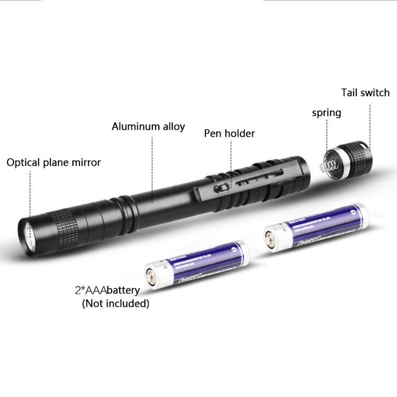 【Chasers Cửa Hàng Ngoài Trời】 Đèn Bút Đèn Pin LED Mini, Đèn Đi Bộ Ban Đêm 1 Chế Độ Công Tắc, Thích Hợp Cho Đèn Pin Bảo Dưỡng Xe Hơi Đèn Nha Sĩ