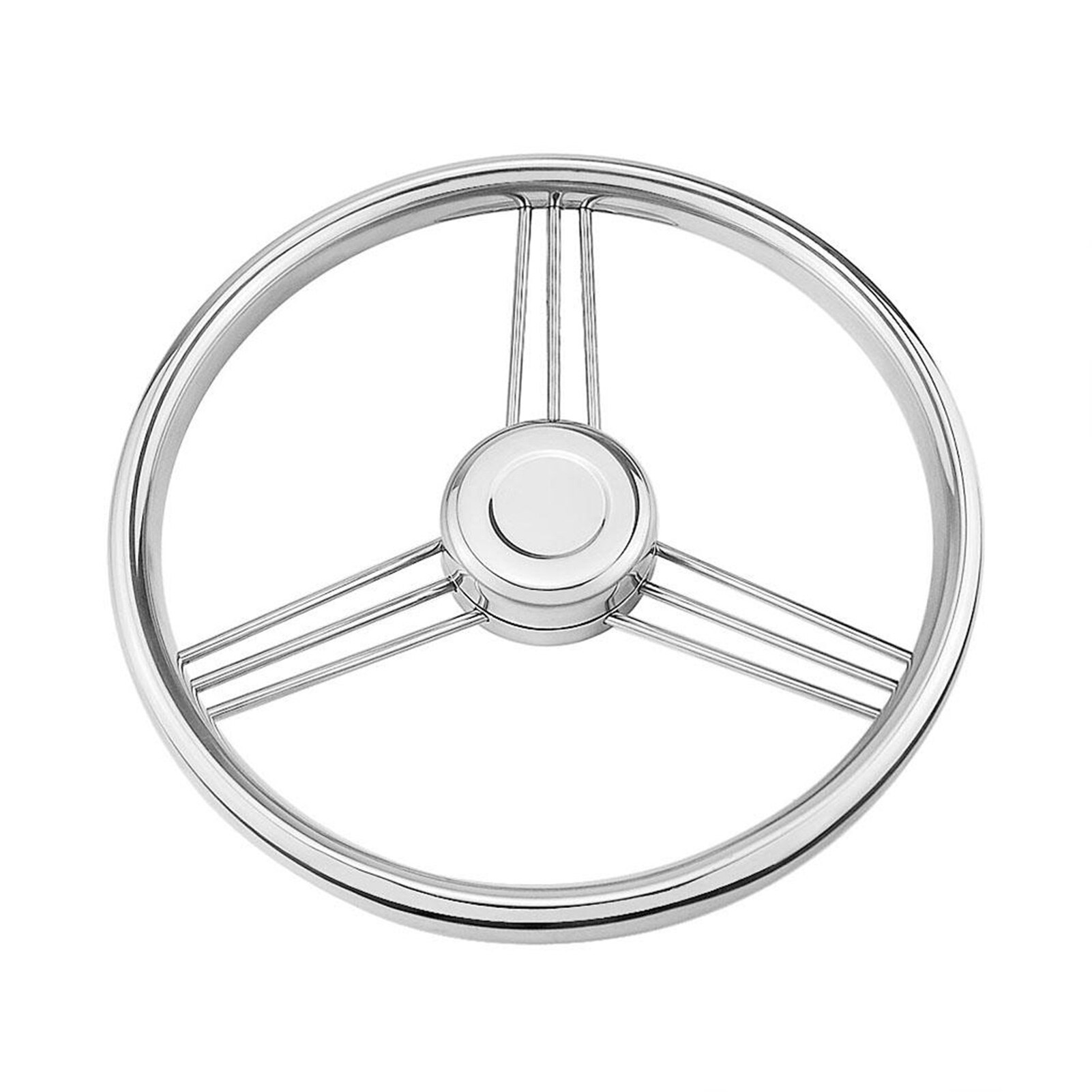 13.5 Inches 9 Spokes Boat Steering Wheel Mirror Polished Reinforced Silver Color High Strength Stainless Steel RV Steering Wheel for Ship Boat Steering Wheel