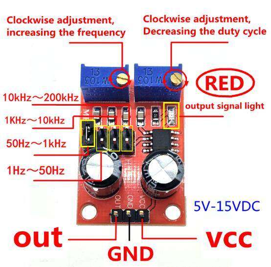 4PCS NE555 AdjustableSquare Rectangular Generator Module Frequency Pulse Generator Module Stepper Motor Drive Board for Arduino Smart Car Square Wave Signal Control