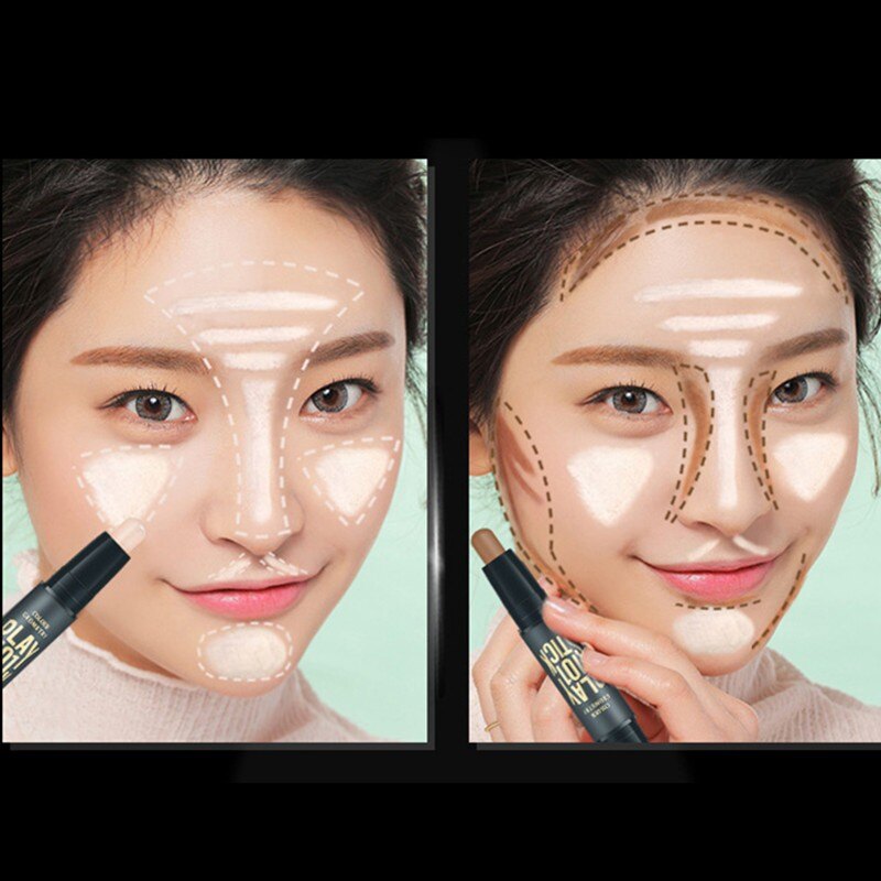 Lameila thỏi tạo khối hai đầu, làm nổi bật và đường viền 2 trong 1, bút che khuyết điểm không thấm nước, định hình âm thanh nổi 3D, trang điểm tông nude sáng tự nhiên