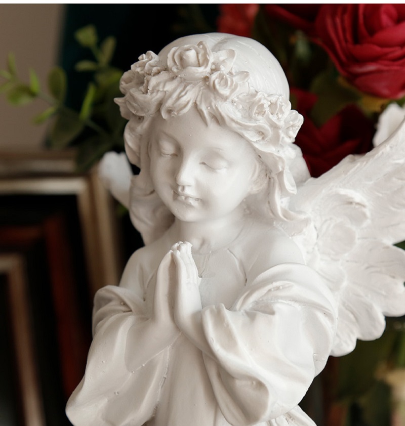 Office Decor Home Rustic Ornaments Study Resin Angel Miniature Plaster