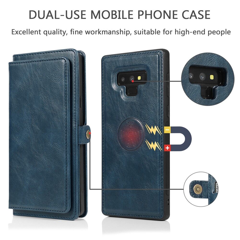 Ví Ốp Điện Thoại Cho Samsung Galaxy Lưu Ý 9 Chất Liệu Da PU Tách Từ Có Thể Tháo Rời Ví Lật Có Chân Đỡ Bìa Vỏ Bọc Với Nhiều Ngăn Đựng Thẻ Vỏ