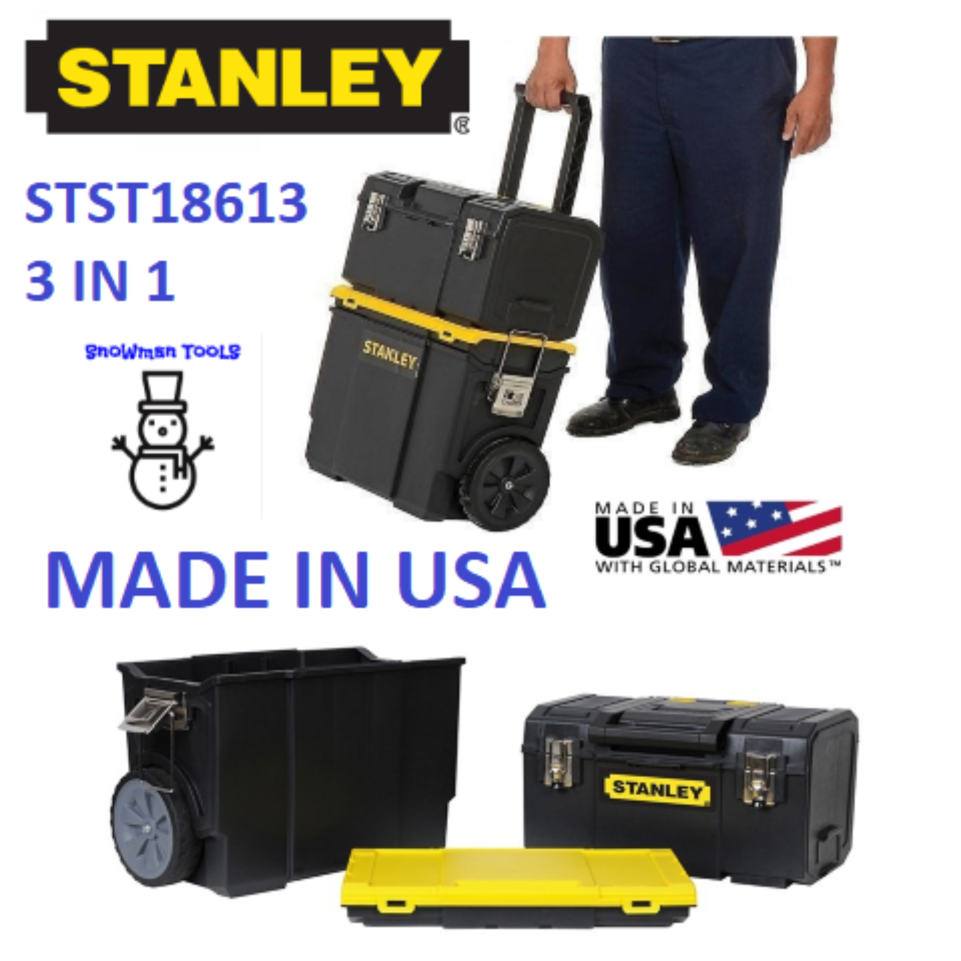 Stanley STST18613 3-in-1 Rolling WorkShop 