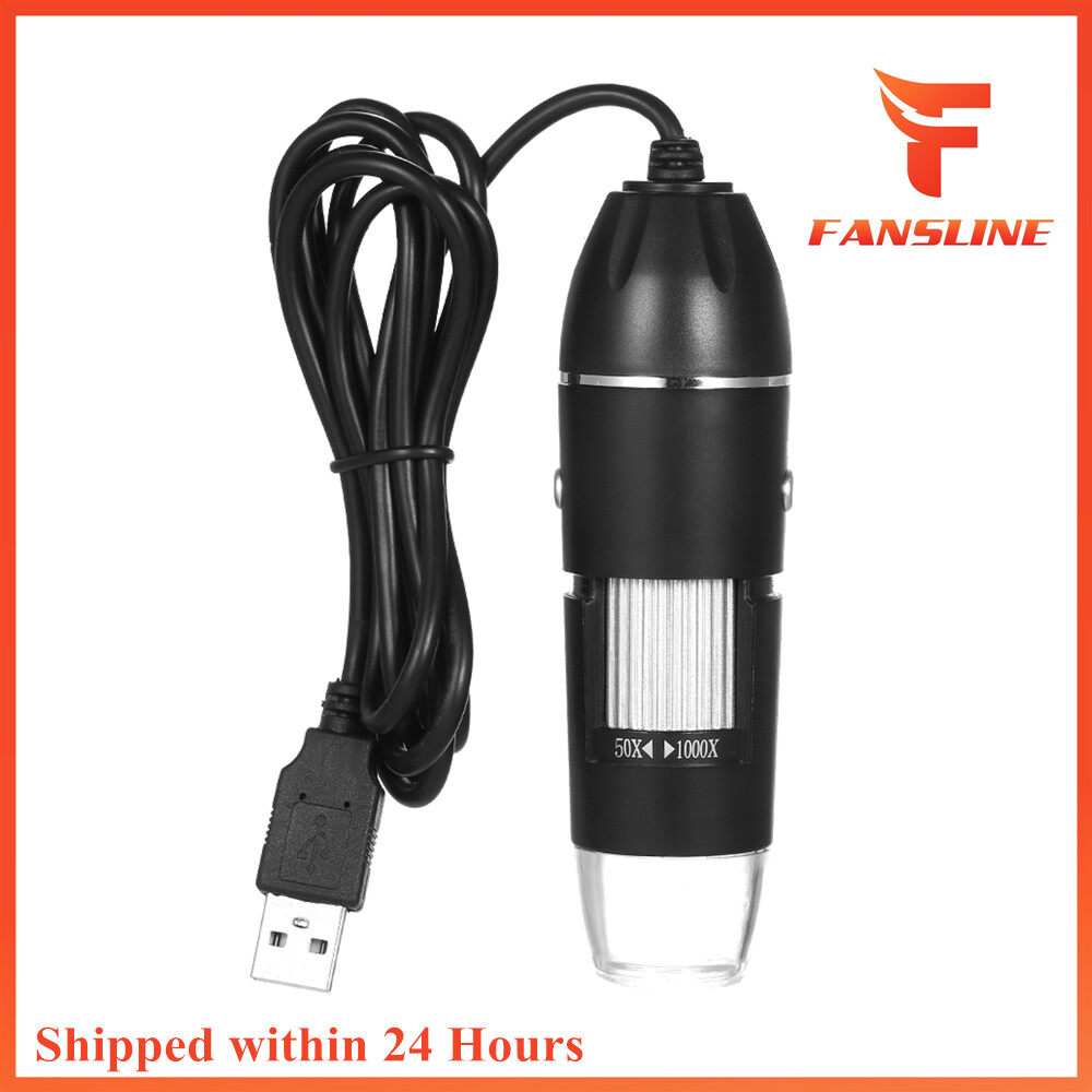 Digital Zoom Microscope USB Handheld & Desktop Magnifier 0.3MP Camera 8-LED Light Magnifying Glass 1000X Magnification for Windows/Mac System with Stand