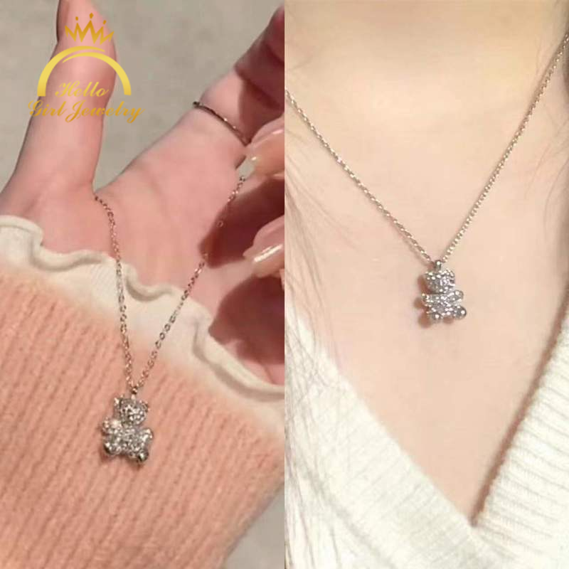 Hello Girl Jewelry 2021 New Luminous Bear Pendant Necklace Women
