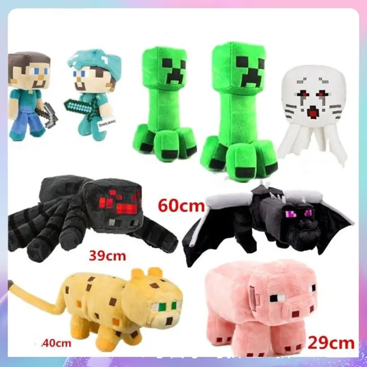 Minecraft Plush Dolls Toys Minecraft Game Doll Plush Toys Suit Kids Toys Creeper Ghast Skeleton Bat Spider Zombie Big Bad Wolf Gift Birthday Gift Lazada