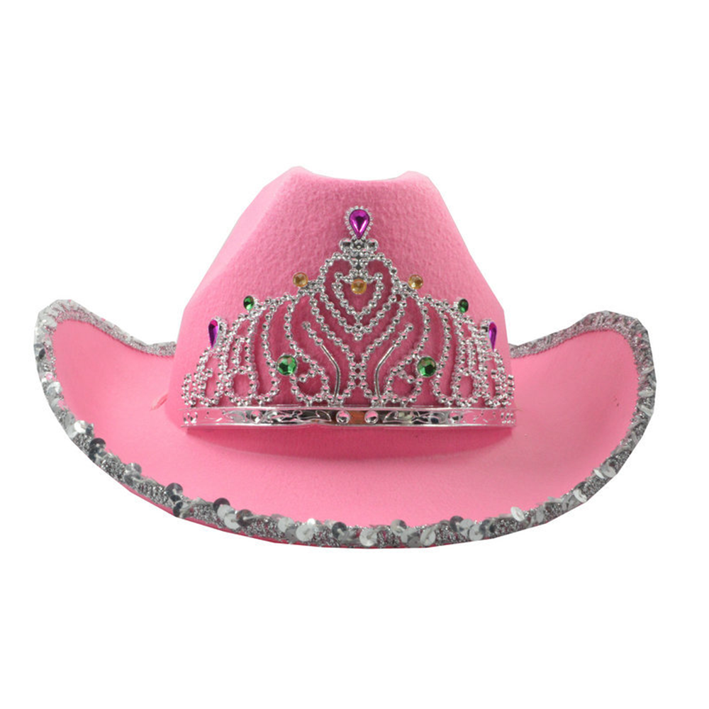 Party Hat Cowboy Hat Sequins Edge Cowgirl Hat Girl Tiara Western Cowboy 