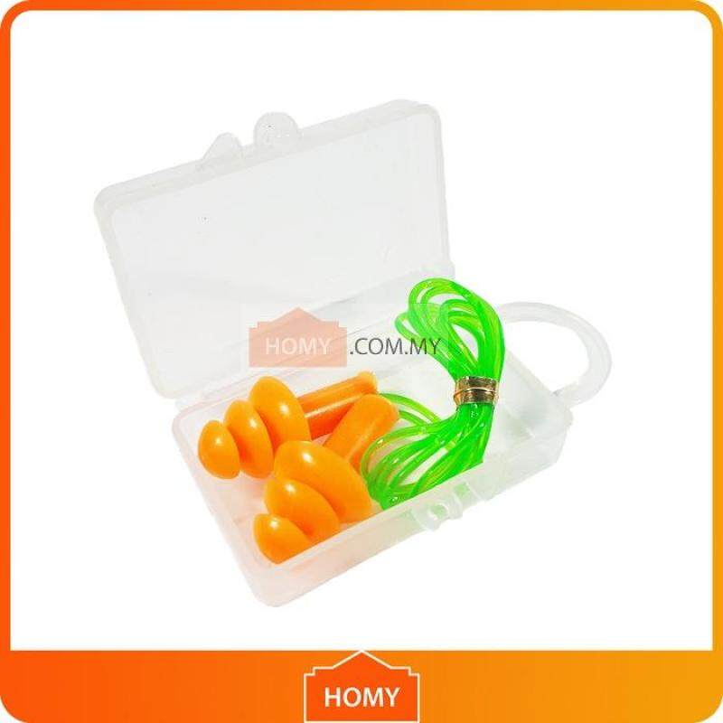 Orange Reusable Corded Earplug Noise Reduction Ear Protection with Case