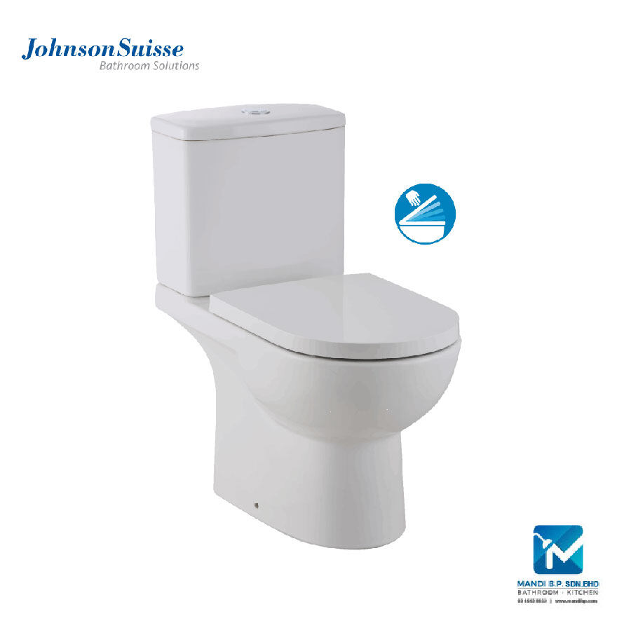 Johnson Suisse Terni Dual Outlet 4.5/3L Close Coupled WC Toilet Bowl