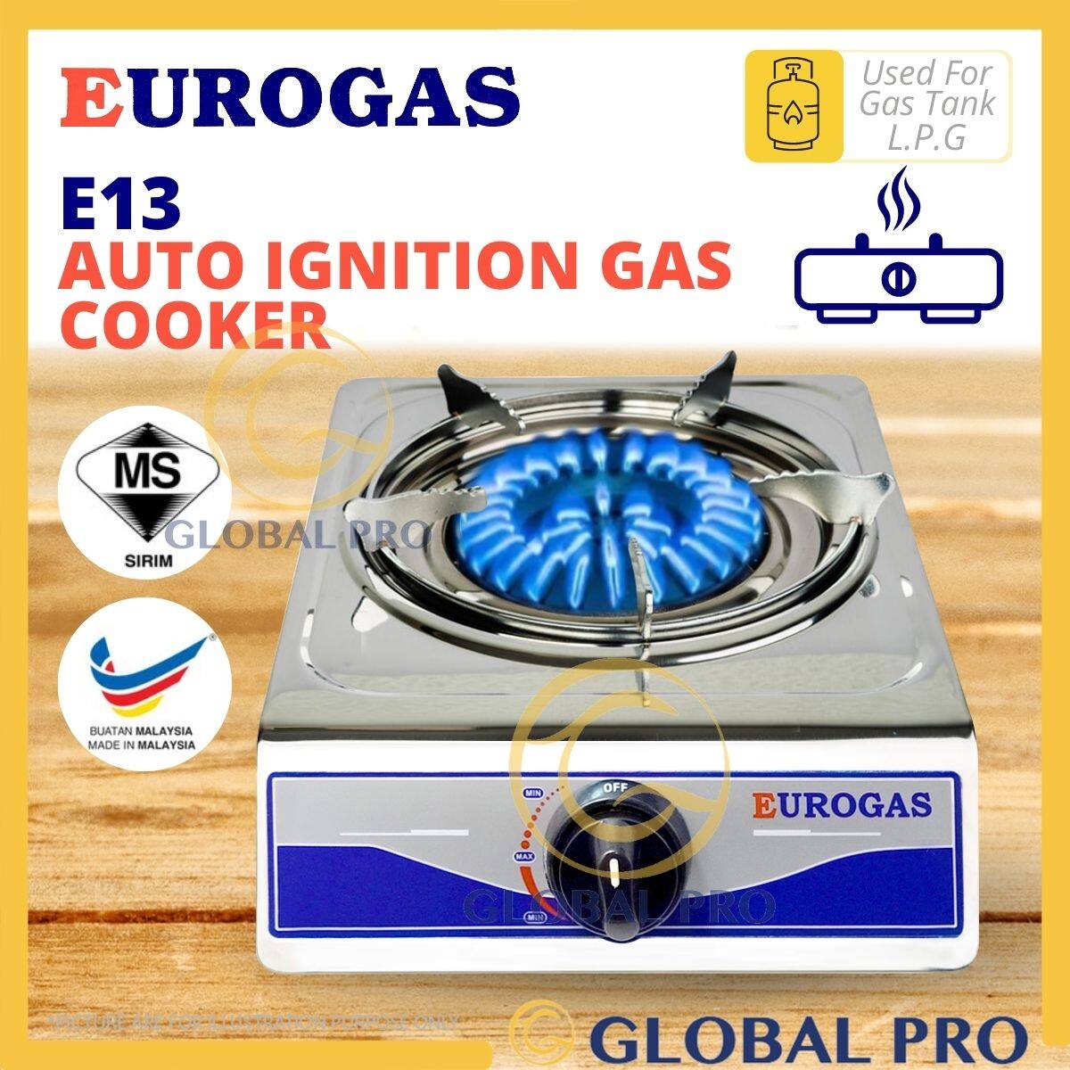 EUROGAS E13 Single Gas Stove Big Burner Auto Ignition Dapur Gas Api