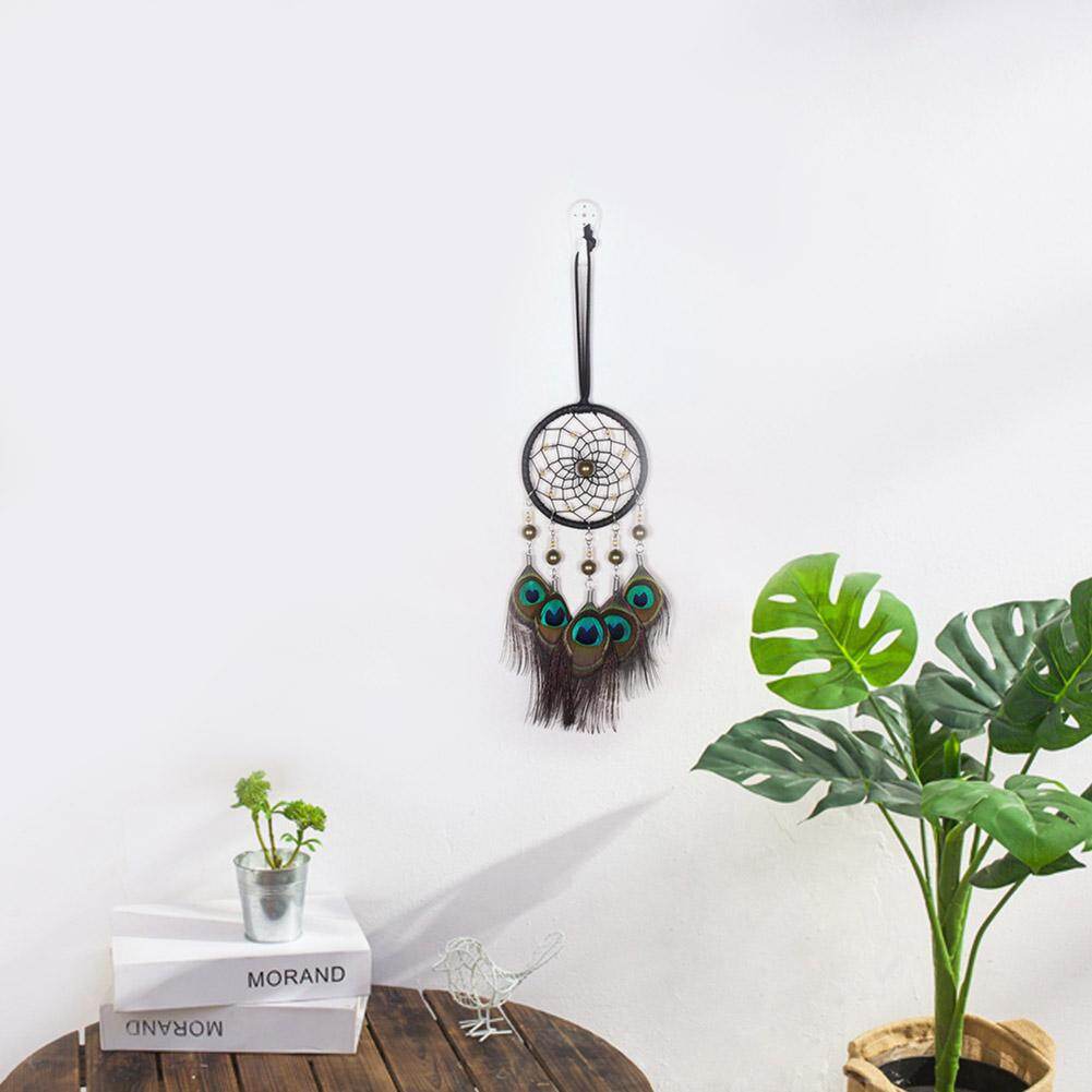 Peacock Feathers Handmade Dreamcatcher Craft Dream Catcher Net Home Decor