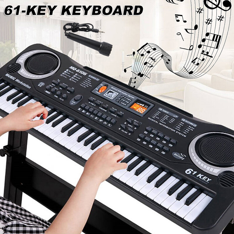 Bàn Phím Âm Nhạc Phím 61 Phím Kỹ Thuật Số Âm Nhạc Bàn Phím Điện Tử Bàn Phím Đàn Piano Điện Quà Tặng Cho Bé Phích Cắm Chuẩn Mỹ Đồ Chơi Giáo Dục Nhạc Cụ