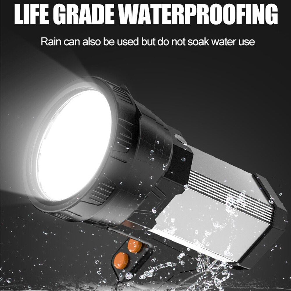Most Powerful LED Flashlight Torchlight USB Rechargeable Work Light 10000mAh Long Lasting Handheld Spotlight Searchlight