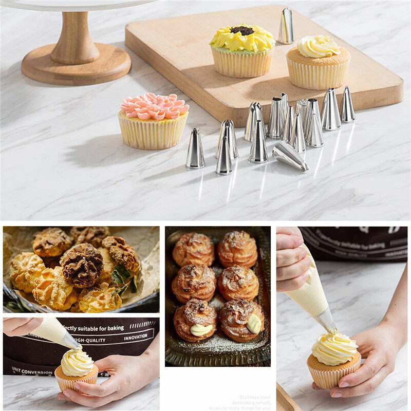 Bộ dụng cụ trang trí bánh bàn xoay 164 chi tiết, dụng cụ trang trí bánh chống trượt, Tự làm bánh