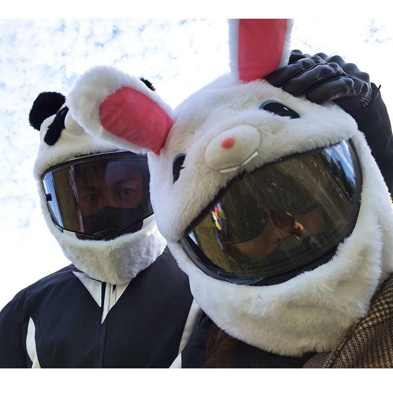 Easter bunny Cover Plush Hat for Helmet Fallface Module Helmet Openface Helmet