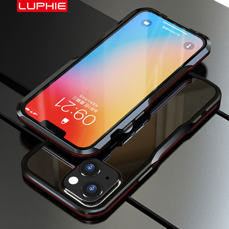 Luphie Armor case For iPhone 11 11Pro 11 Pro max iPhone 12 12Pro 12 Pro Max Case Shockproof Armor Metal Bumper Irregularly Aluminum Cover For iPhone 12 Mini