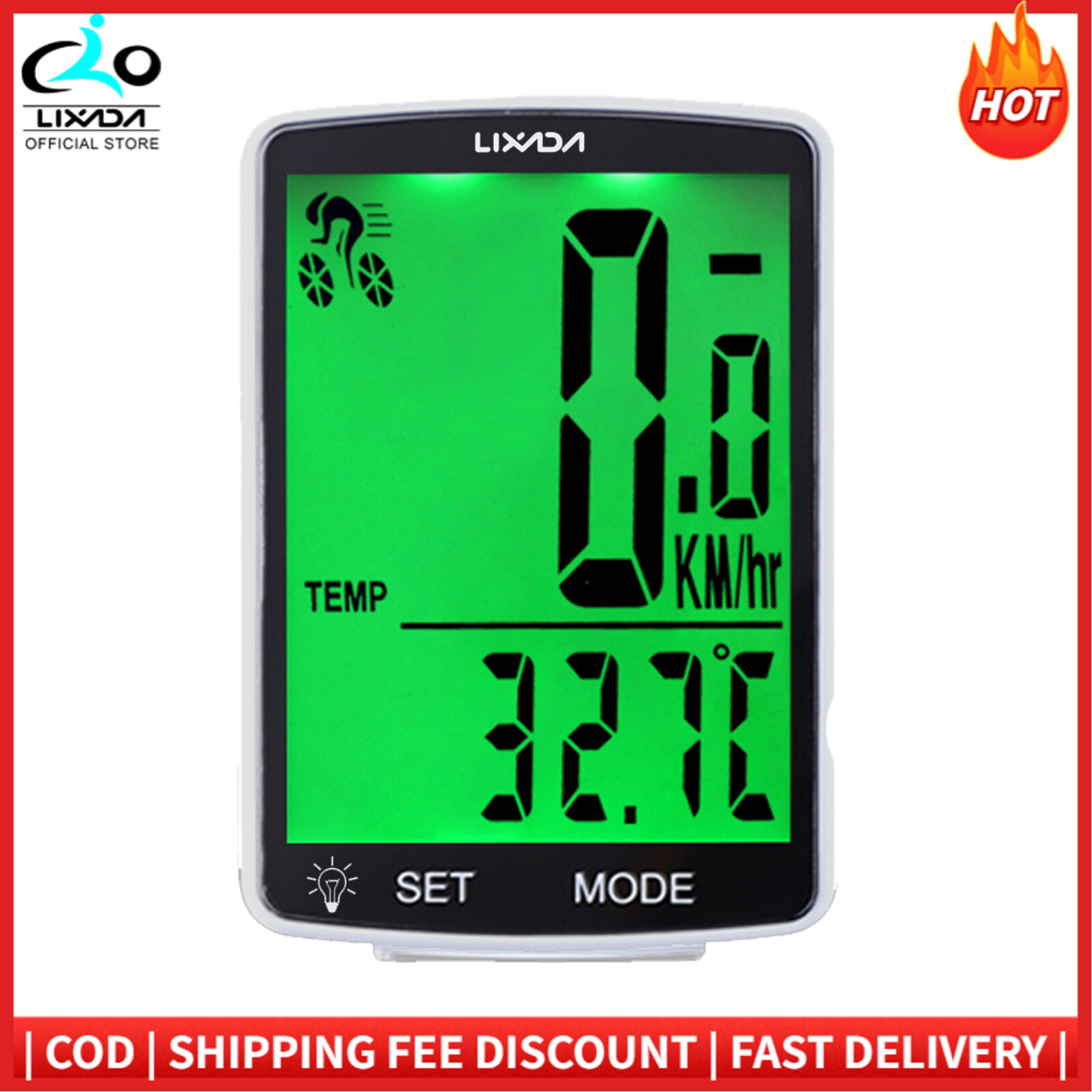 Máy tính xe đạp không dây lixada máy tính xe đạp màn hình lcd đa chức năng xe đạp leo núi đồng hồ tốc độ đo dặm đồng hồ bấm giờ đo nhiệt độ đạp xe chống nước ipx6, phụ kiện xe đạp